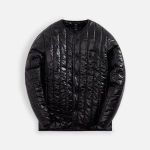 South2 West8 Quilted Crew Neck Cardigan - Black