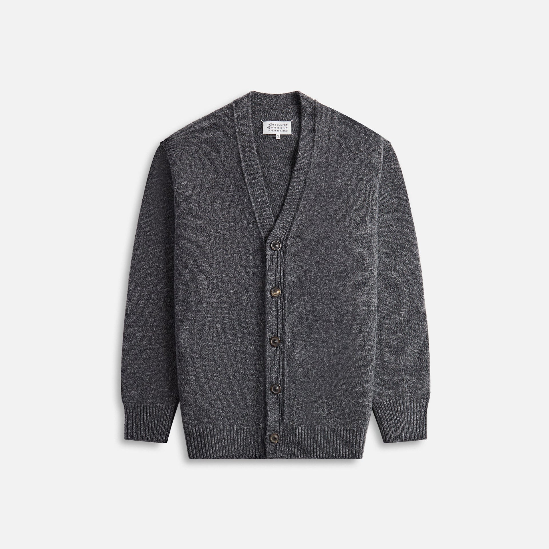 Maison Margiela 5-Gauge Shetland Cardigan - Dark Grey