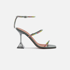 Amina Muaddi Gilda Glass Slipper PVC Grey Cocktail Rainbow CL P