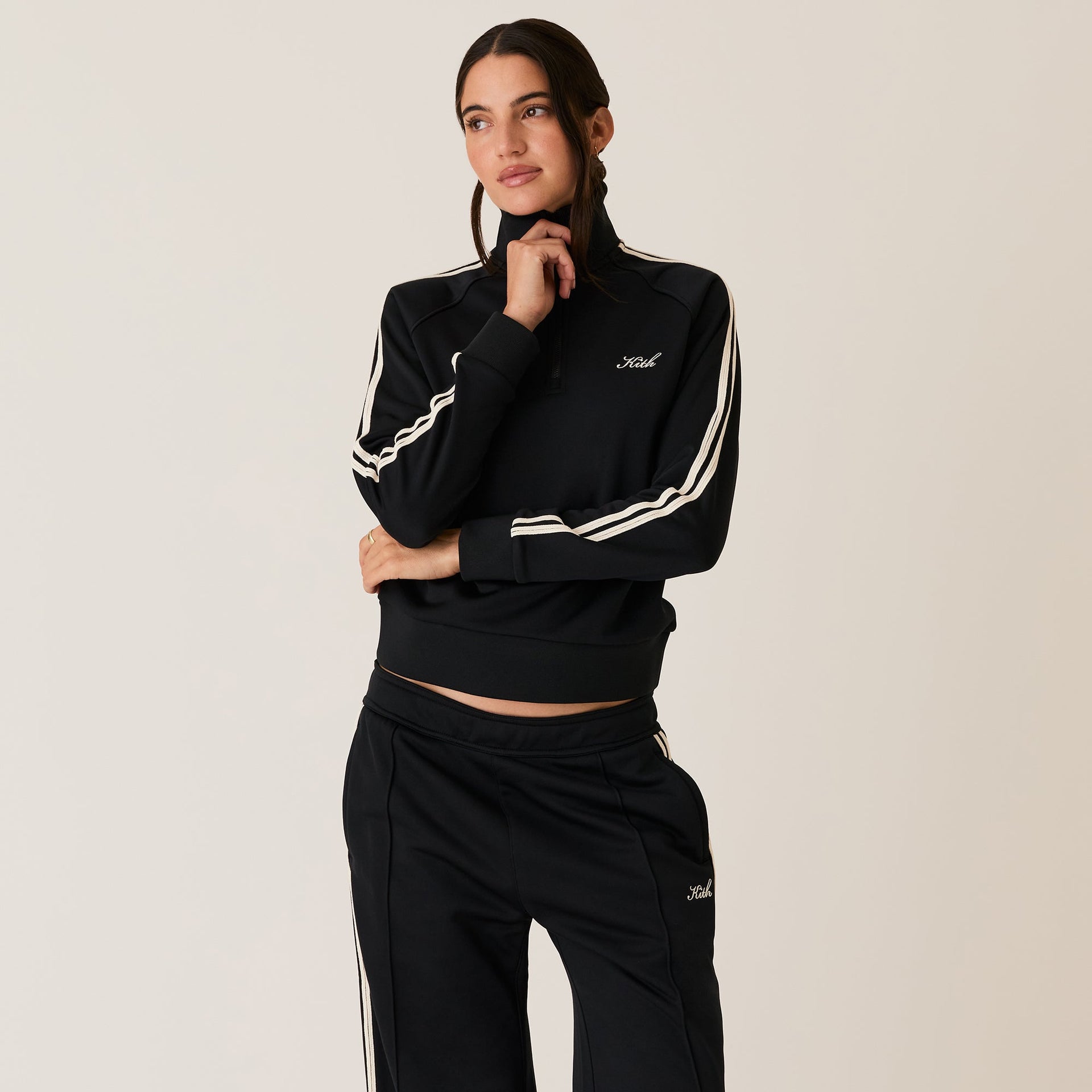 Kith Women Everly Tricot Track Quarter Zip - Black PH