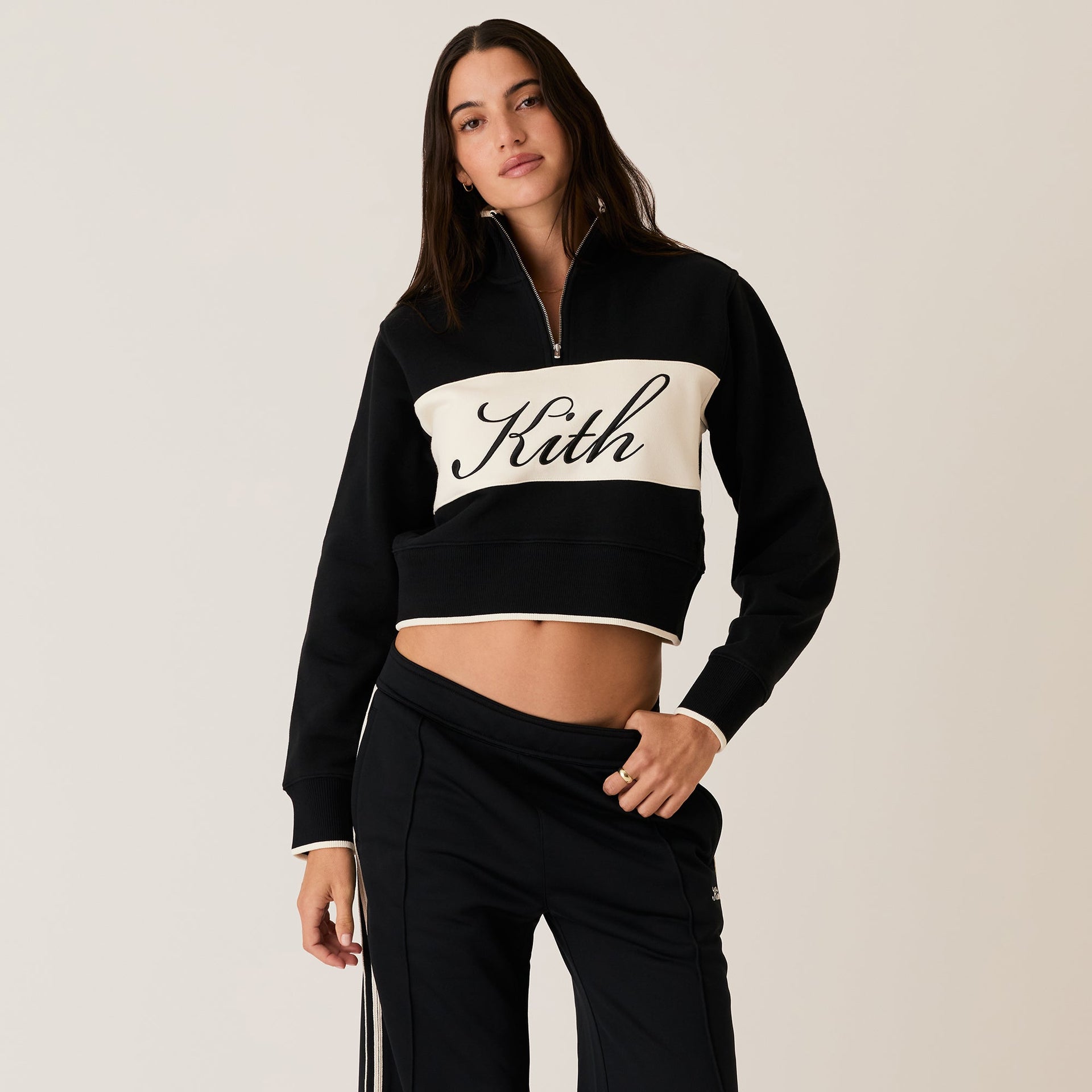 Kith Women Hunter II Script Quarter Zip - Black PH