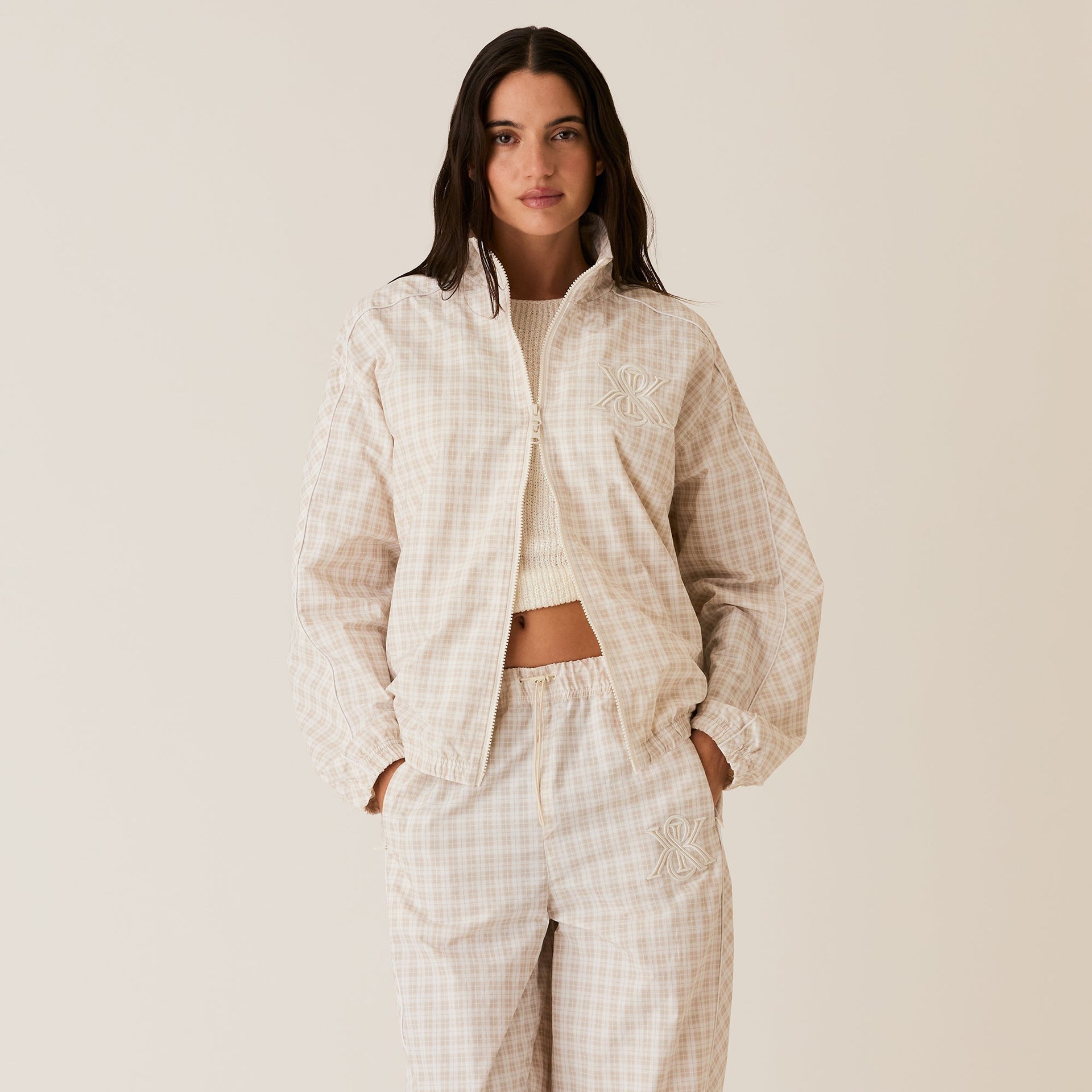 Kith Women Azariah Check Track Jacket - White PH