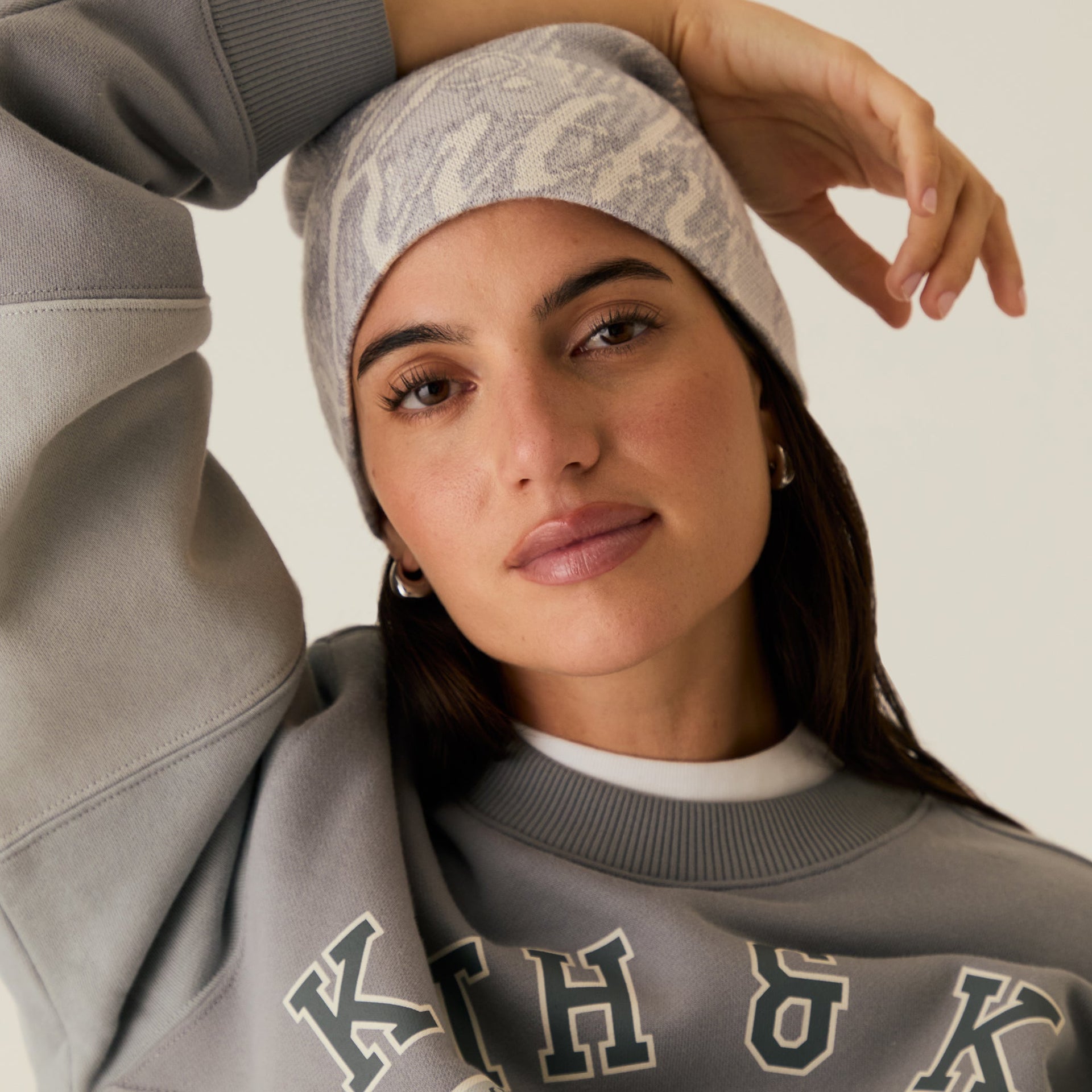 Kith Women Oversize Gingham Cuffless Jacquard Beanie - Rocket PH