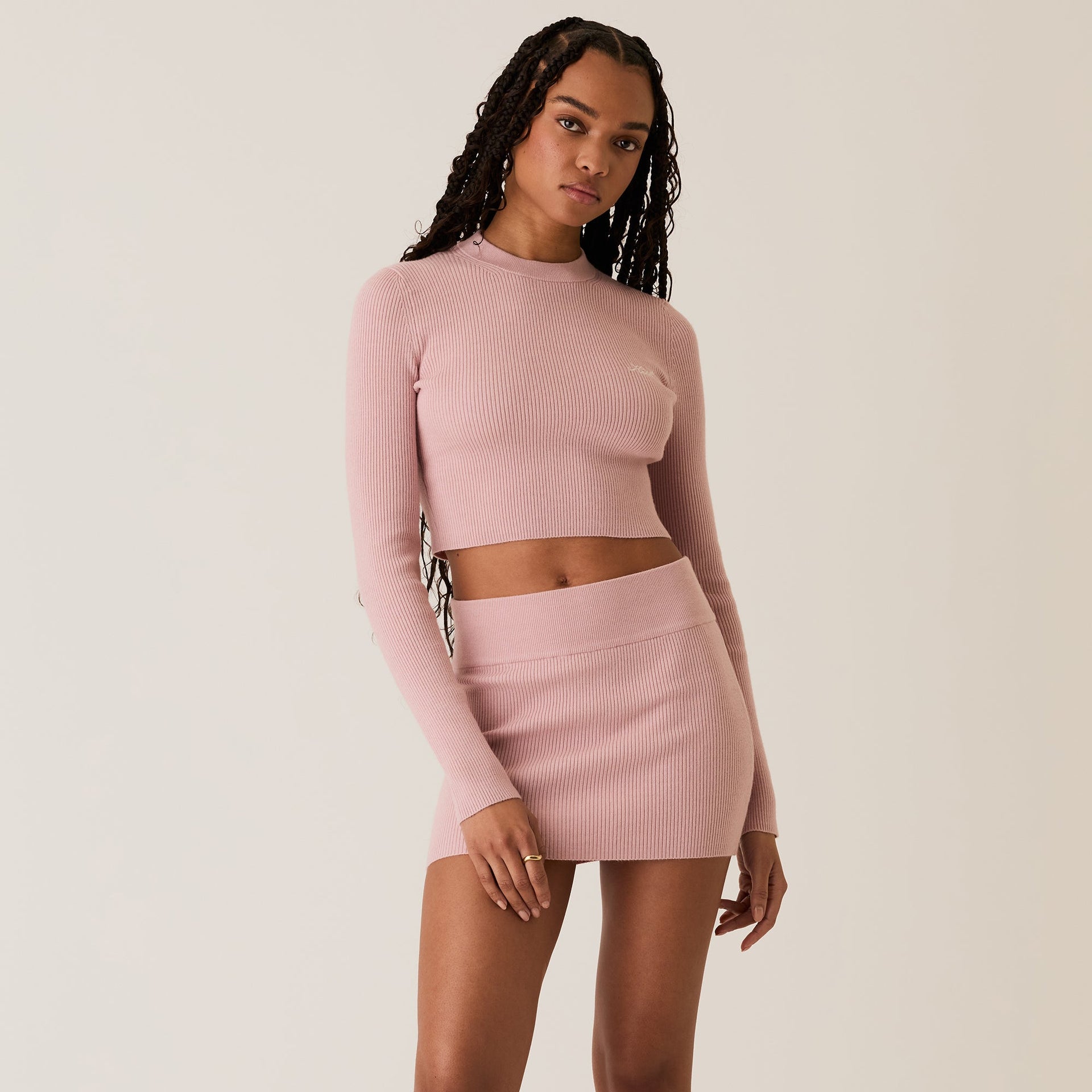 Kith Women Arys Rib Mini Skirt - Syringa