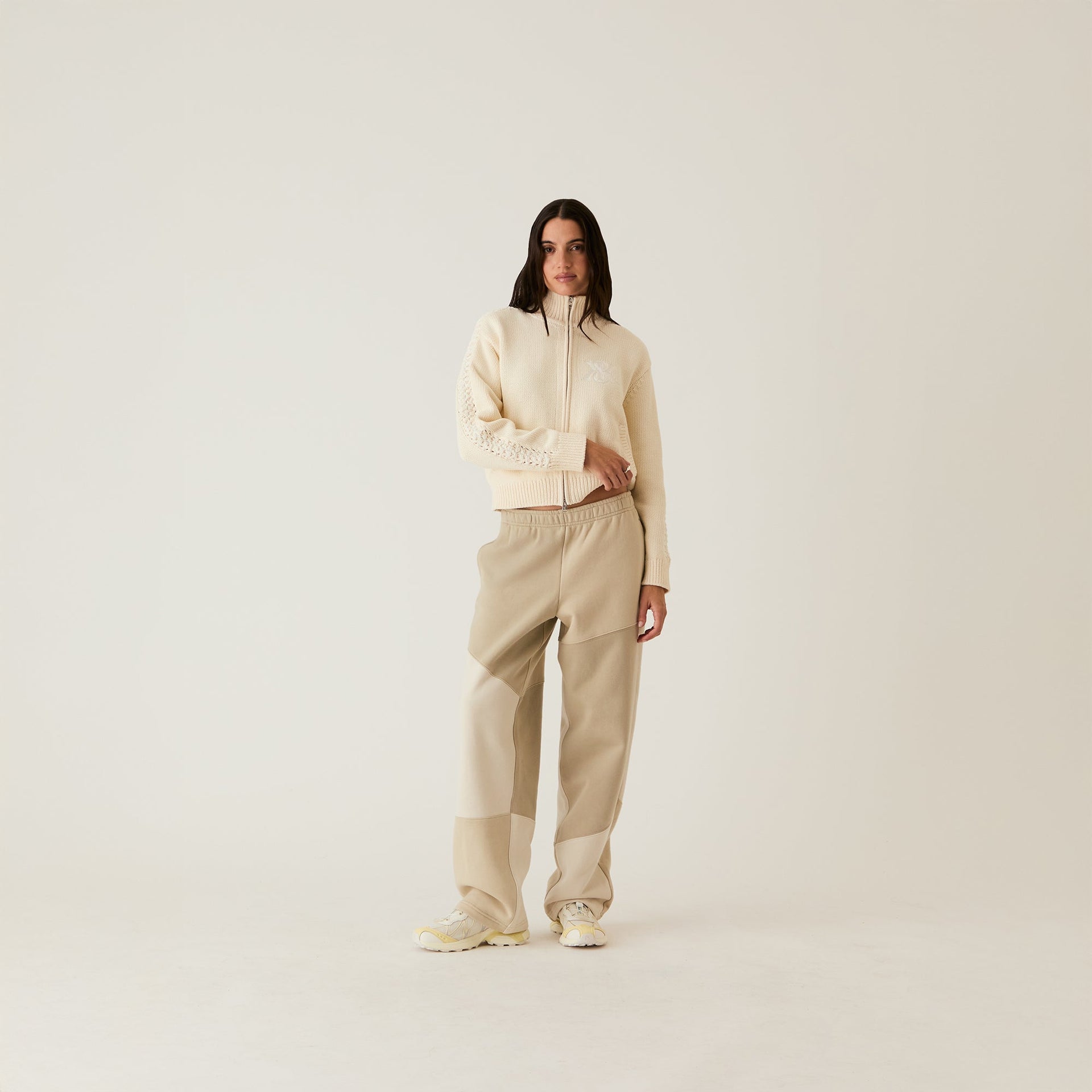 Kith Women Wyler Crest Full Zip Sweater - Sandrift PH