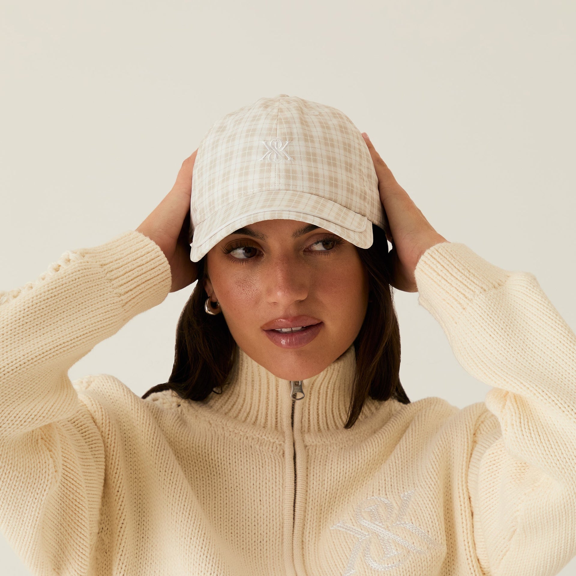 Kith Women Gingham Classic Cap - White PH