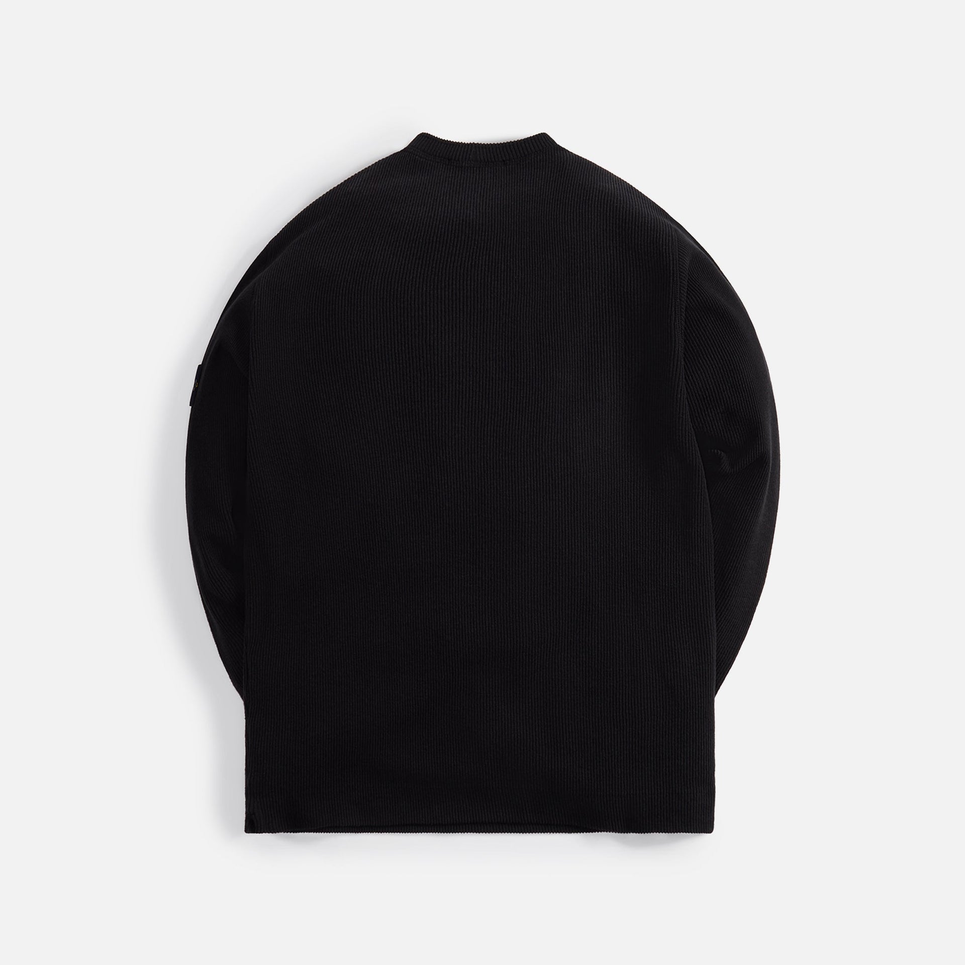 Stone Island Cotton Nylon Ribbed Fleece Sweatshirt - Black