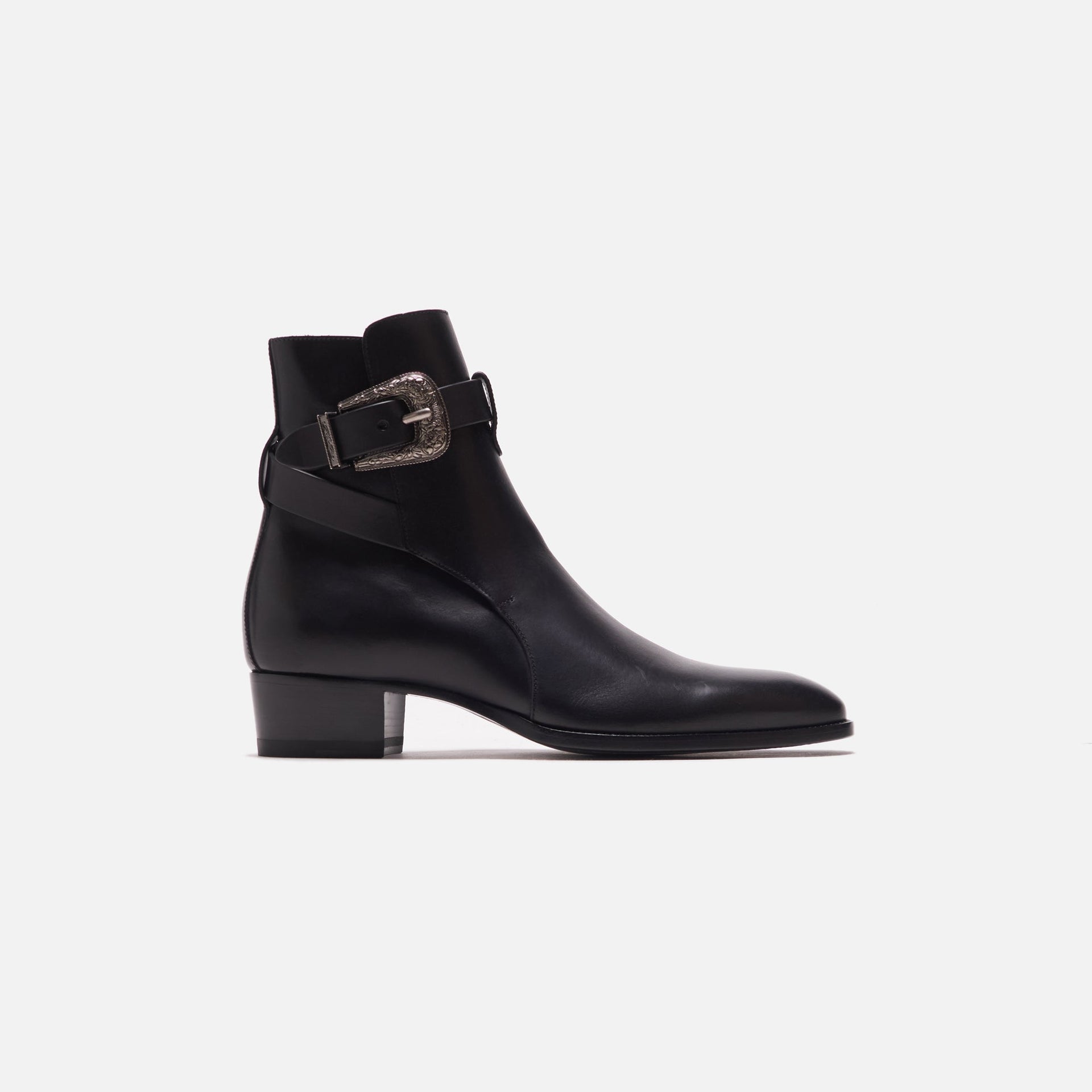 Saint Laurent Wyatt 40 Jodphur Western Buckle Boots - Noir