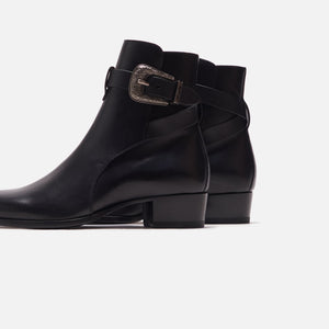 Saint Laurent Wyatt 40 Jodphur Western Buckle Boots - Noir