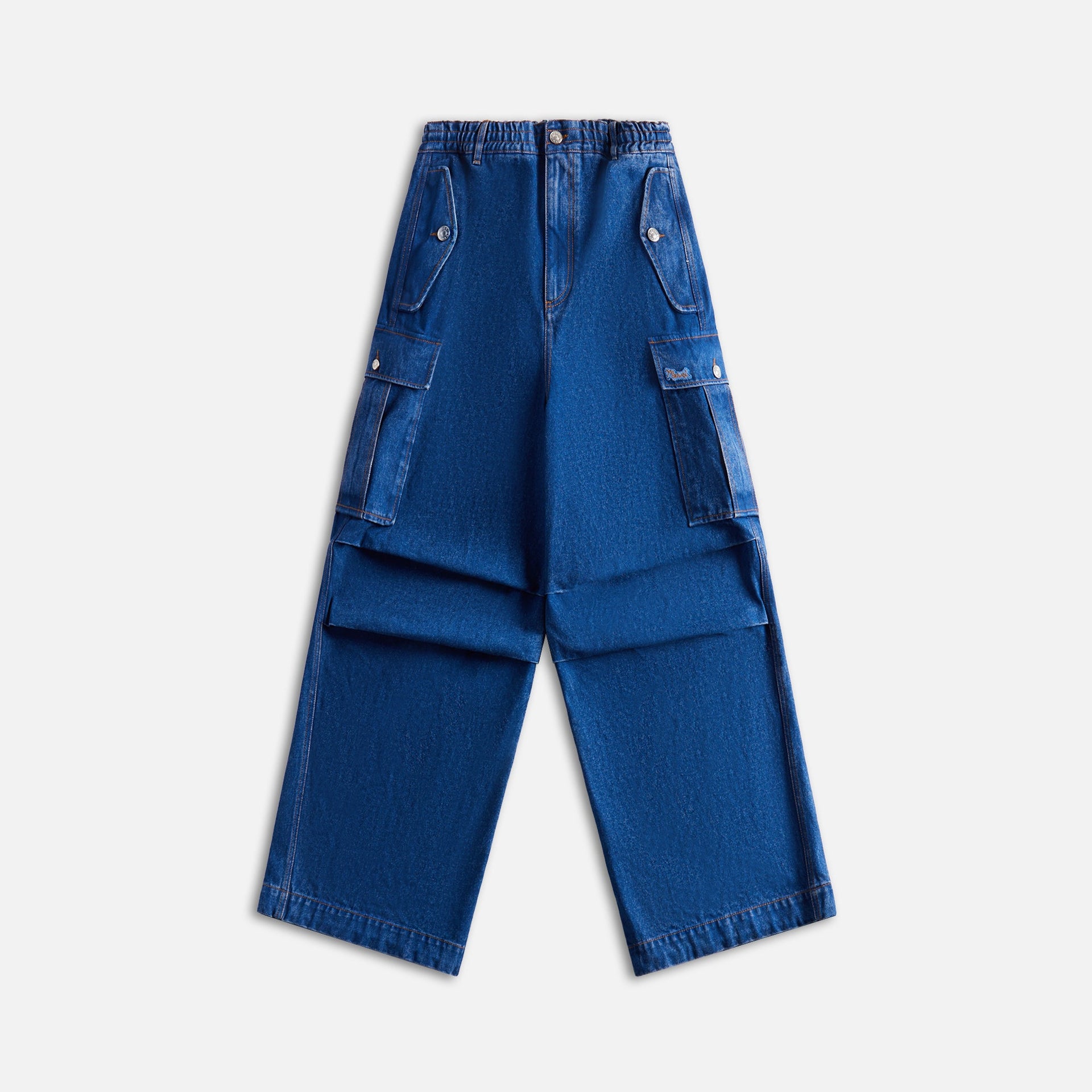 Marni Bleached Coated Organic Denim - Dark Cobalt