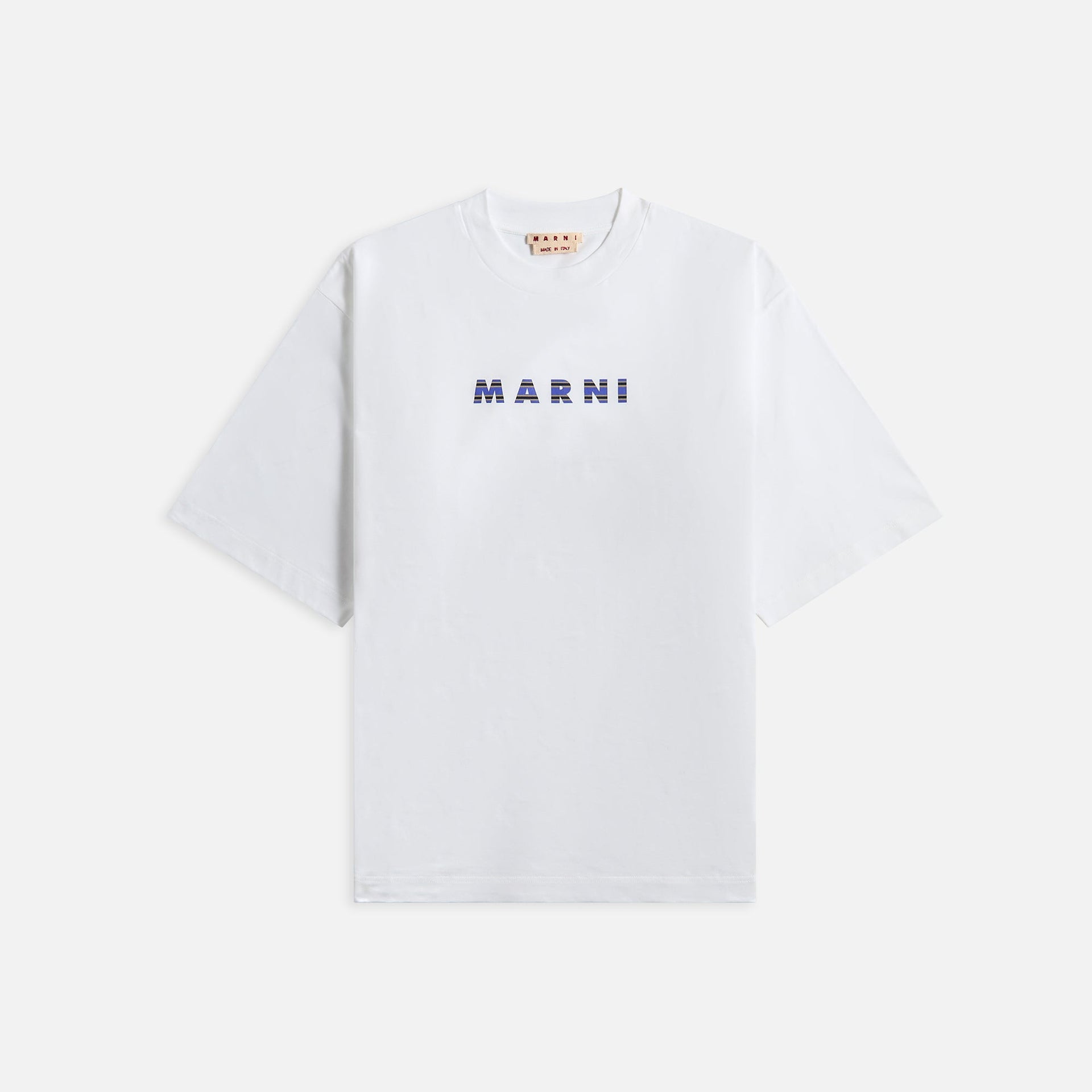 Marni Printed Stripe Logo Tee - Lily White