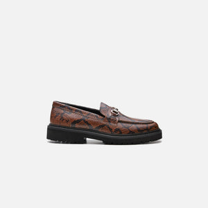 VINNY's Le Club Lug Sole Snaffle Loafer - Brown Python