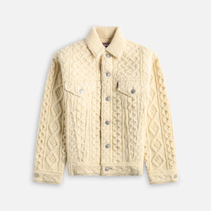 Junya Watanabe Man Shetland Wool Aran Pattern Levis - Natural