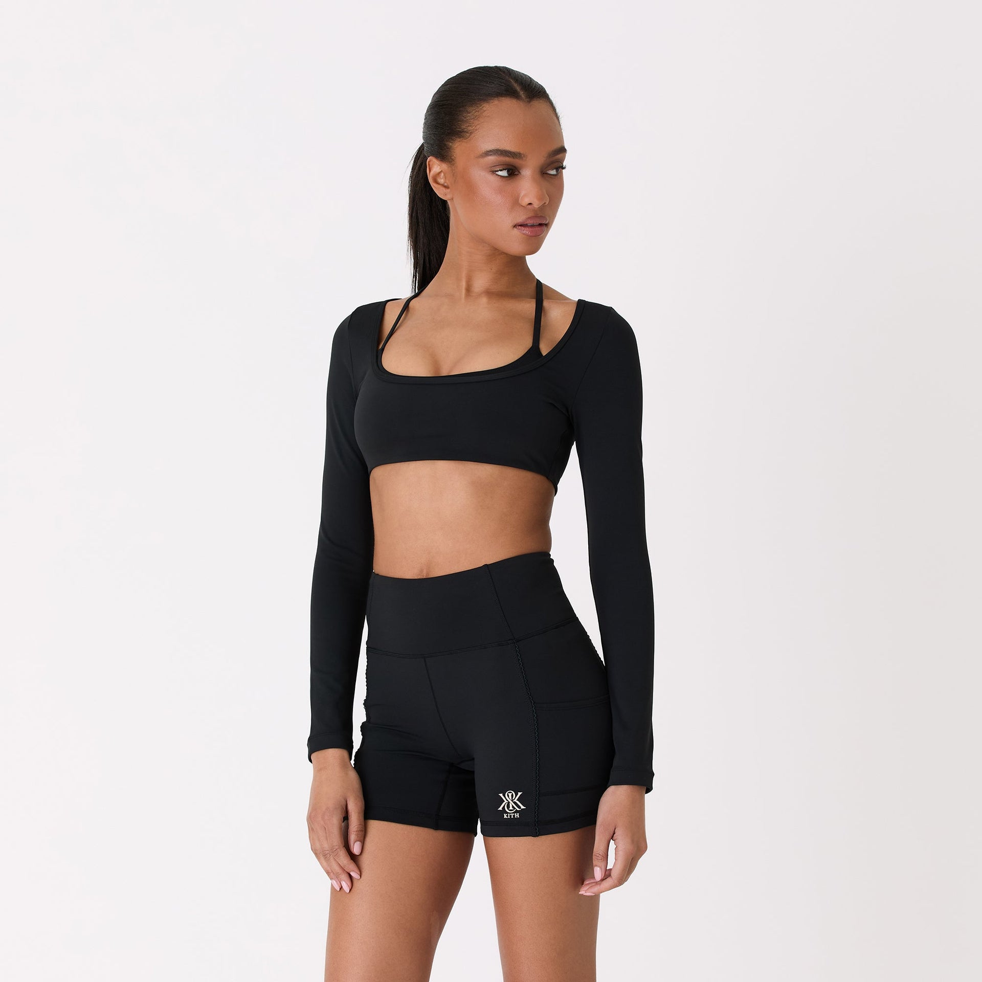 Kith Women Kaine Layered Long Sleeve Bra Top - Black