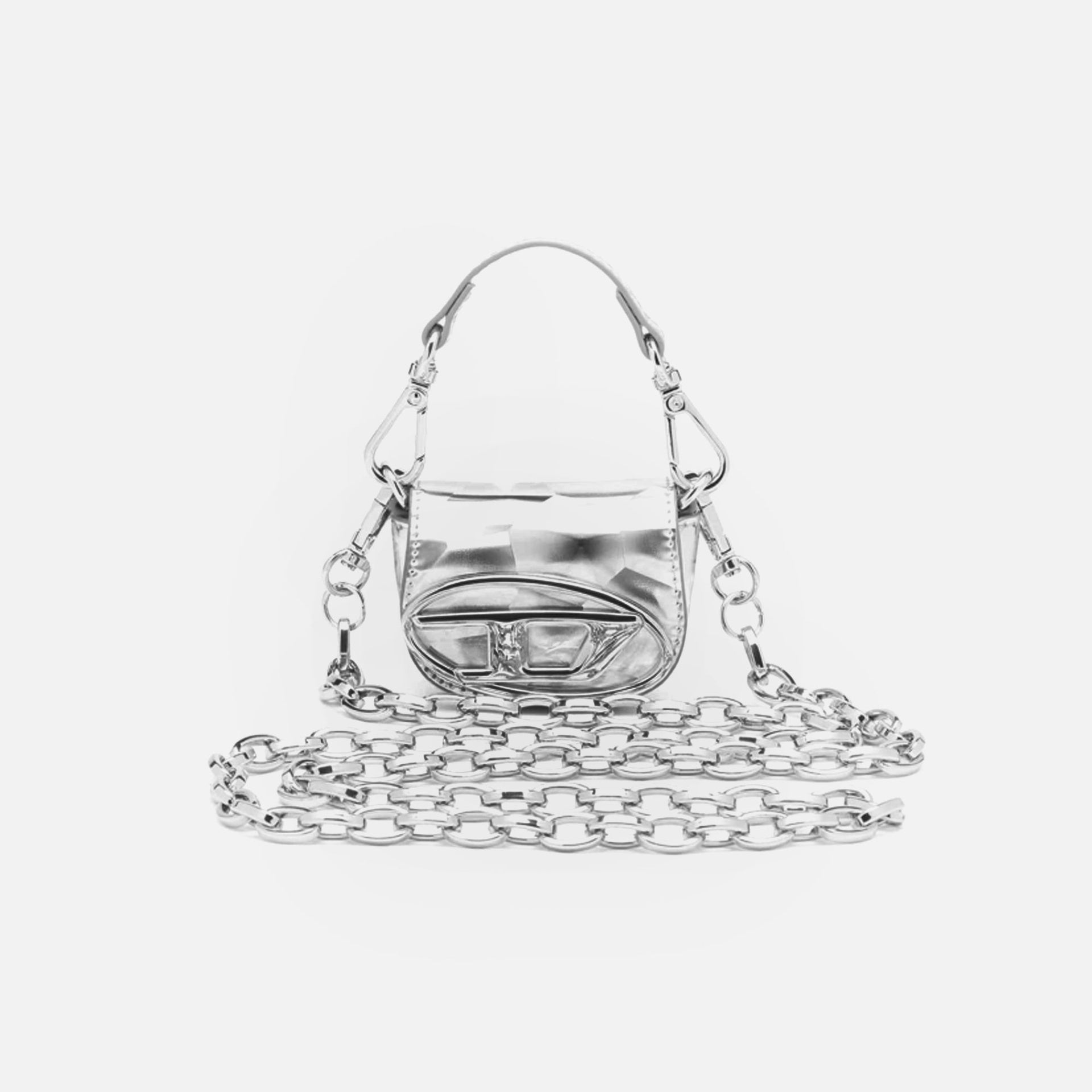 Diesel 1DR XXS Bag - Textured Silver