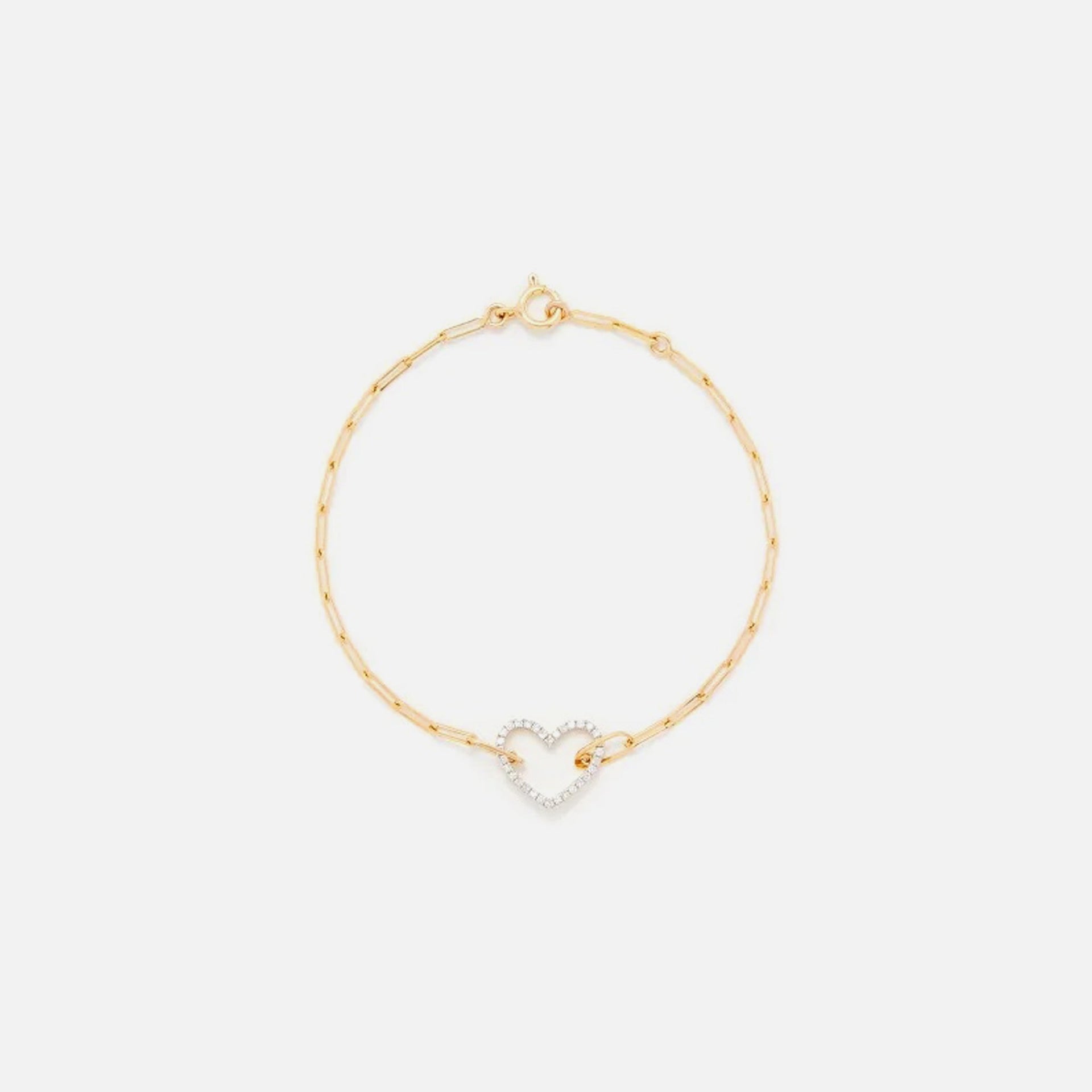 Yvonne Leon Bracelet Petit Coeur Diamants Jaune - Yellow Gold