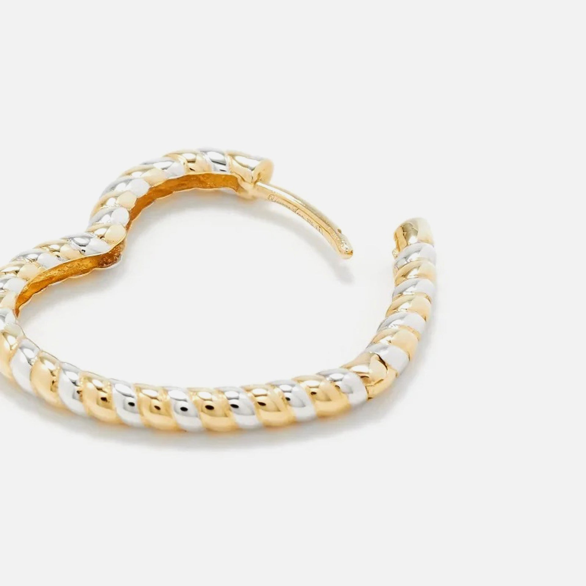 Yvonne Leon Créole Coeur 2 Ors Single - Yellow Gold / White Gold