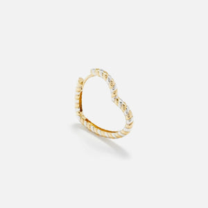 Yvonne Leon Créole Coeur 2 Ors Single - Yellow Gold / White Gold