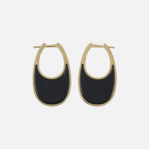 Coperni Lacquered Medium Swipe Earrings - Black