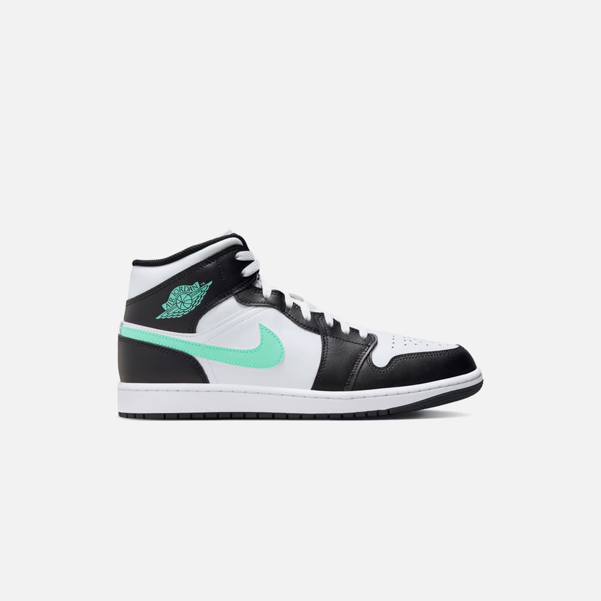 Jordan Air Jordan 1 Mid - White / Green Glow / Black