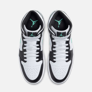 Jordan Air Jordan 1 Mid - White / Green Glow / Black