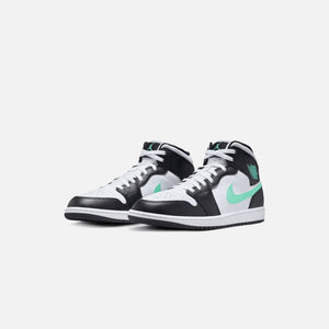 Jordan Air Jordan 1 Mid - White / Green Glow / Black