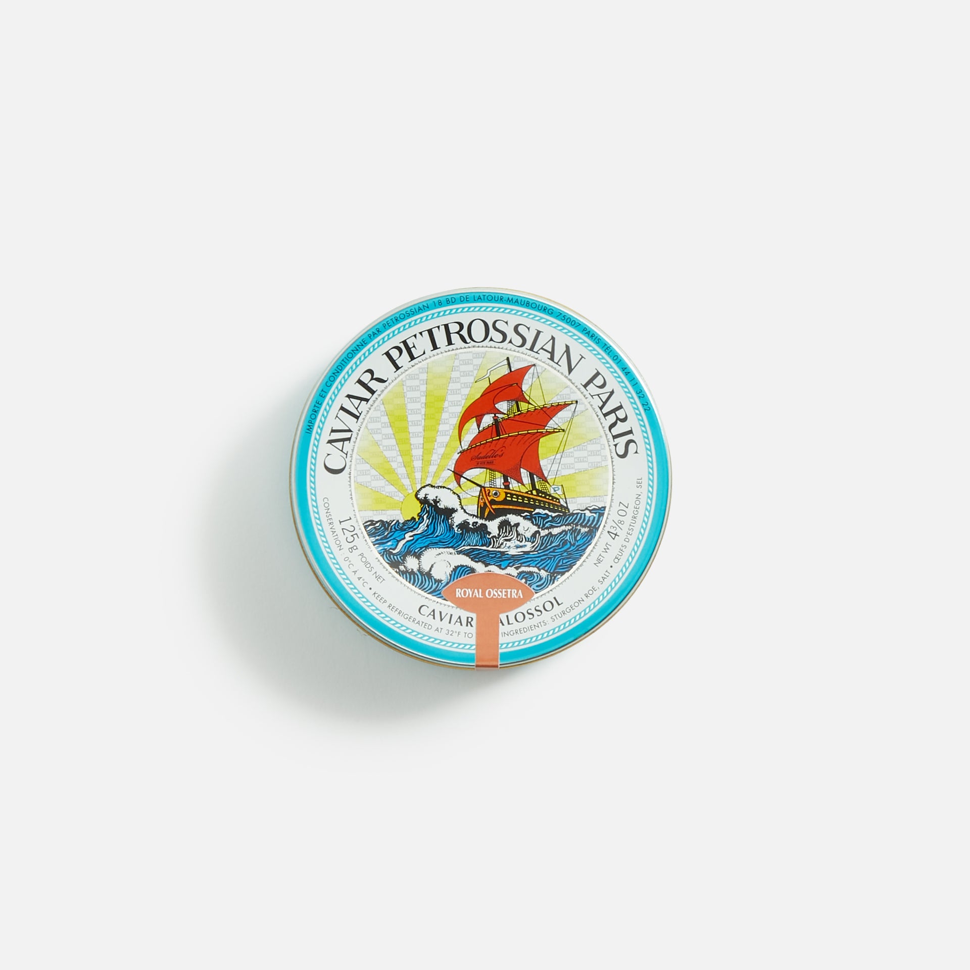 Petrossian Royal Ossetra Caviar by Sadelle’s at Kith Paris