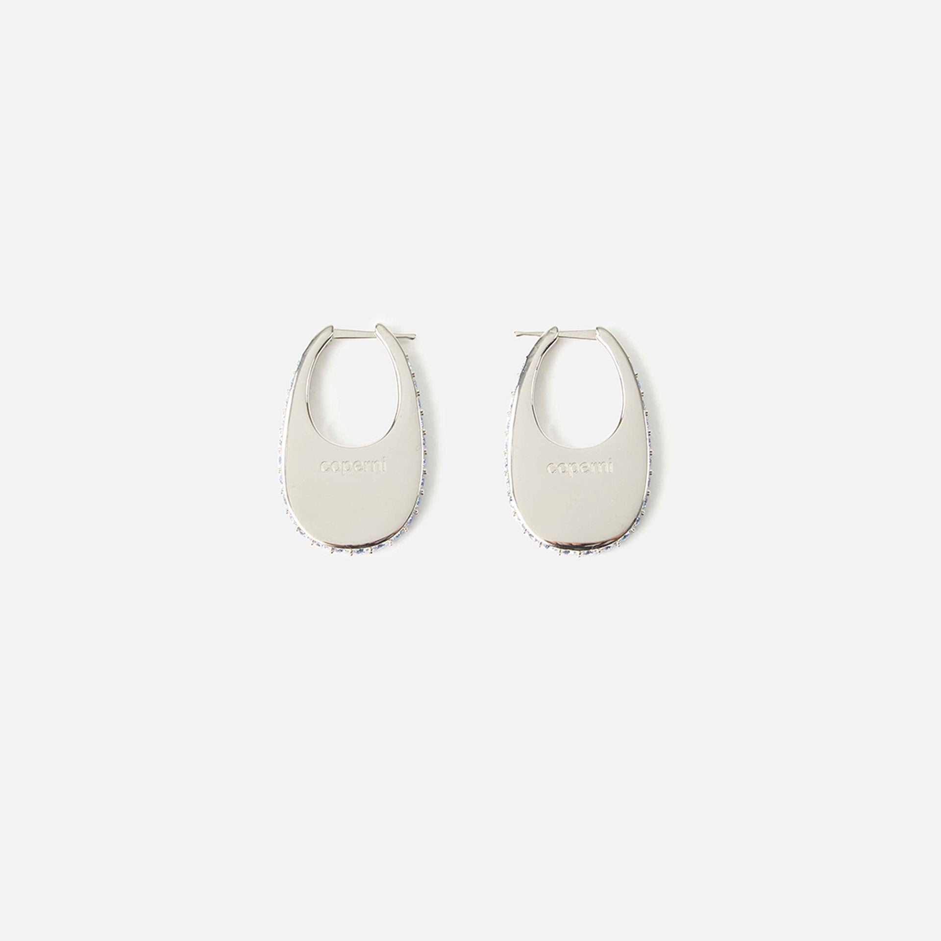 Coperni Crystal Embellished Medium Swipe Earring - Ice Blue