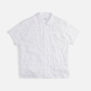 Engineered Garments Camp Shirt - White Cotton MIxed Patchwork