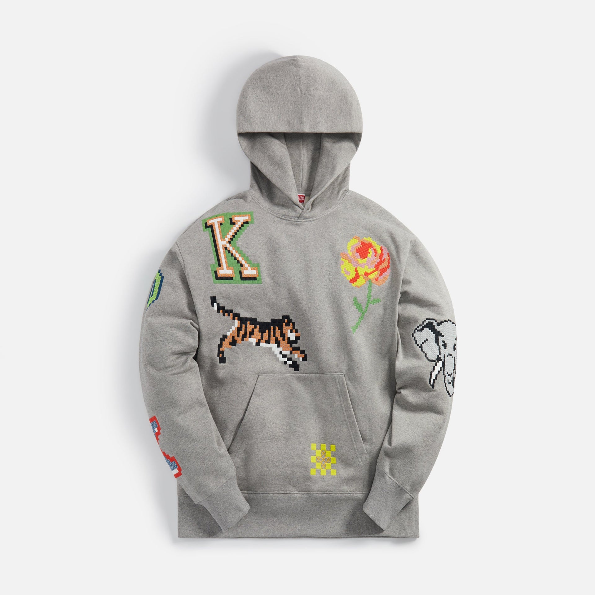 Kenzo Pixel Oversize Hoodie - Grey