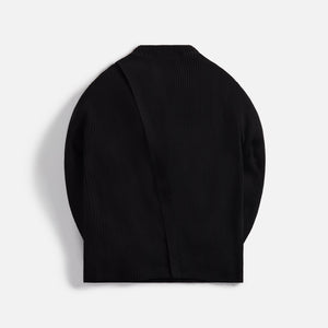 Jil Sander Cotton Rib Crew Neck With Wrap Back - Black