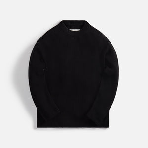 Jil Sander Cotton Rib Crew Neck With Wrap Back - Black