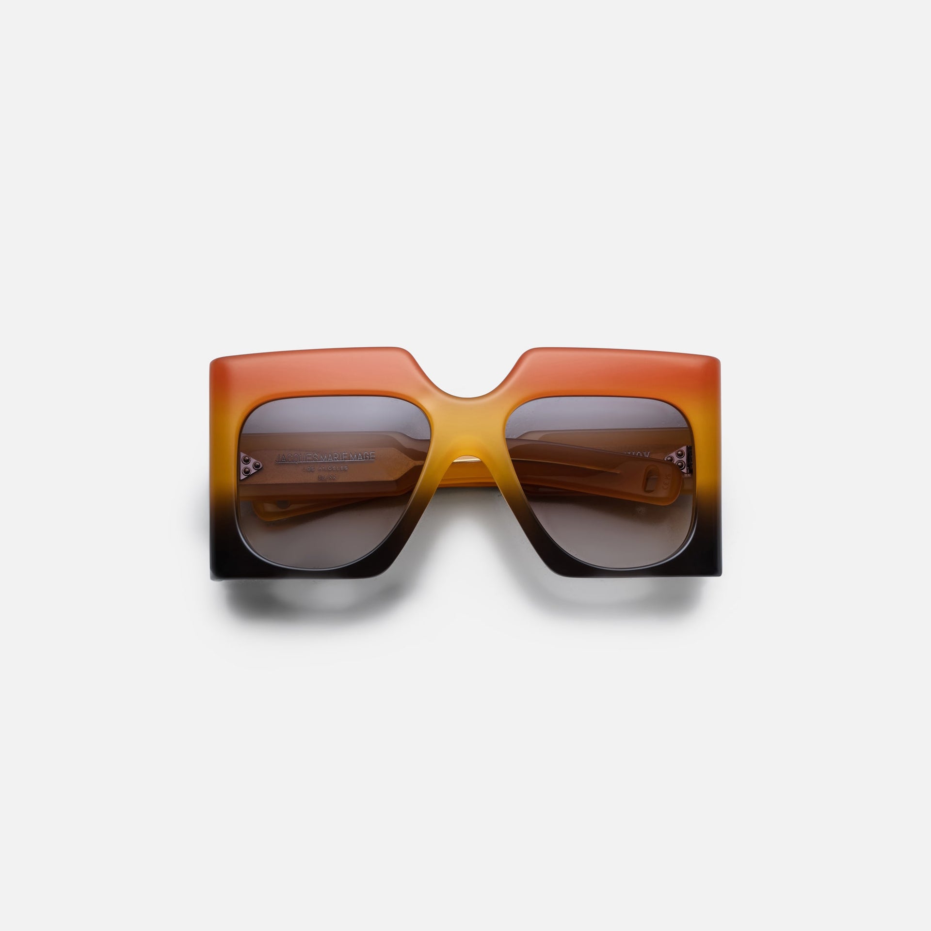 Jacques Marie Mage Ultravox Crush Frame Brandy Gradient Lens Silver Hardware - Orange