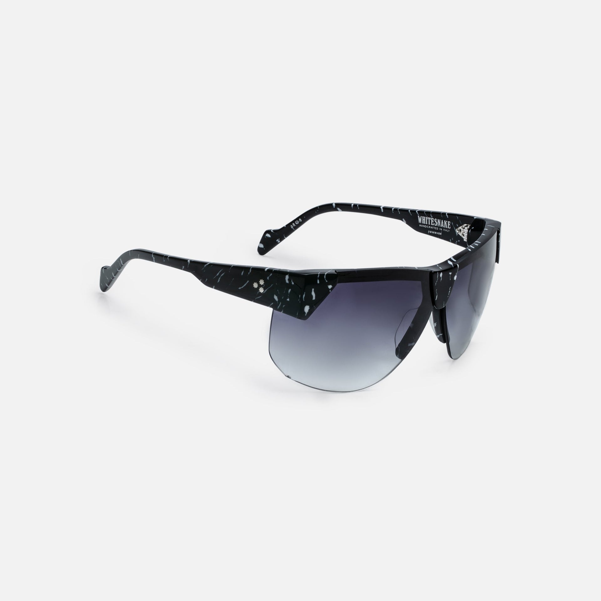 Jacques Marie Mage Whitesnake Marble Frame Jet 2 Gradient Lens Silver Hardware - Black