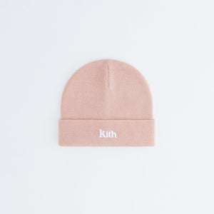 Kith Kids Classic Serif Logo Beanie - Rose