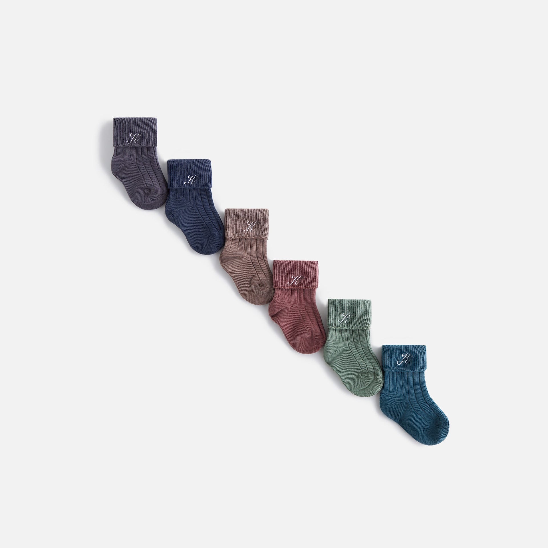 Kith Baby 6-Pack Socks - Battleship