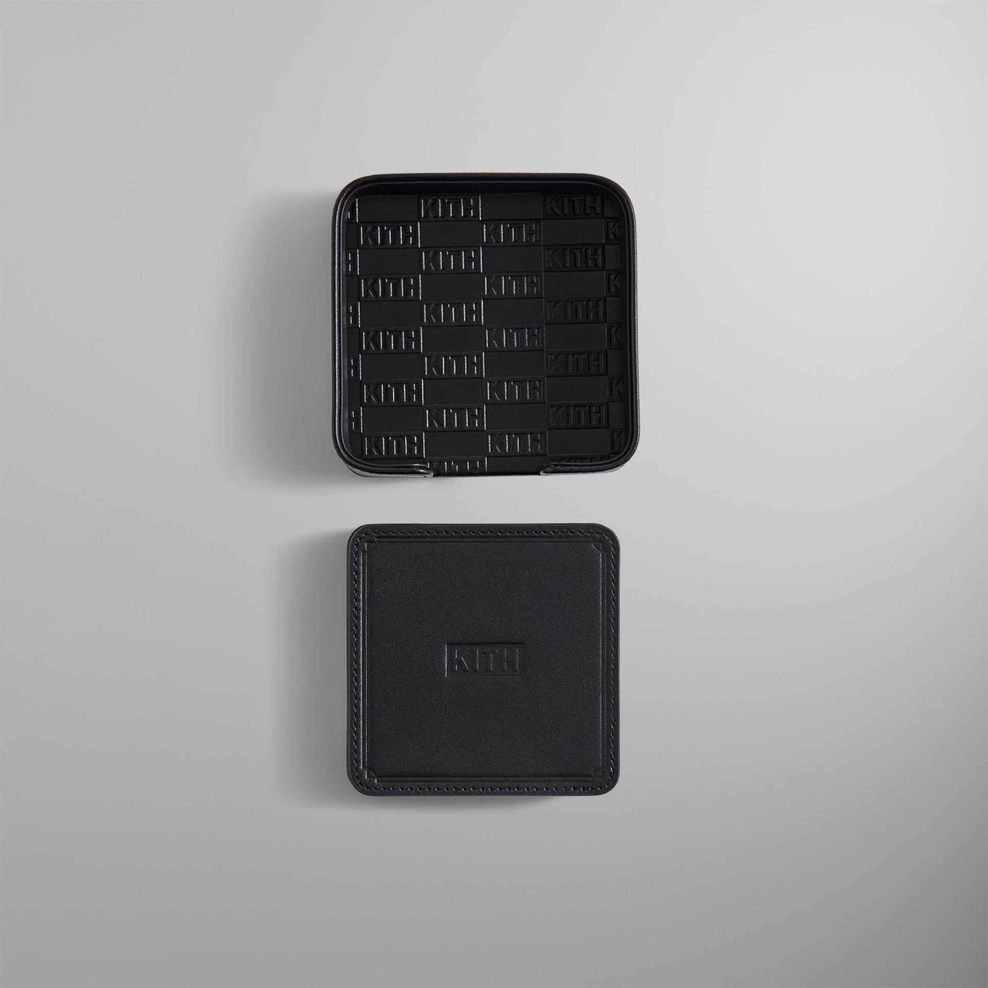 Kith Monogram Leather Coasters - Black