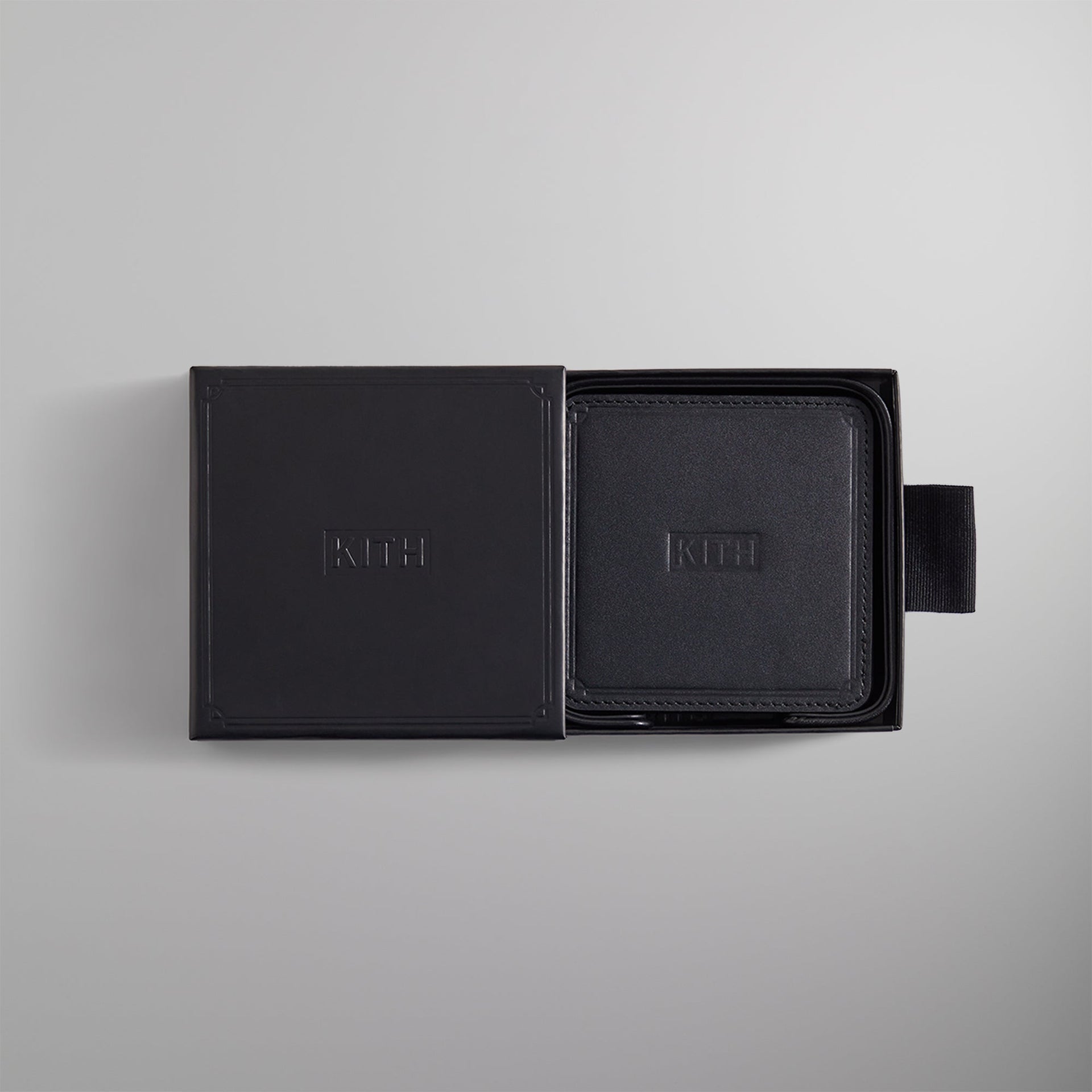 Kith Monogram Leather Coasters - Black