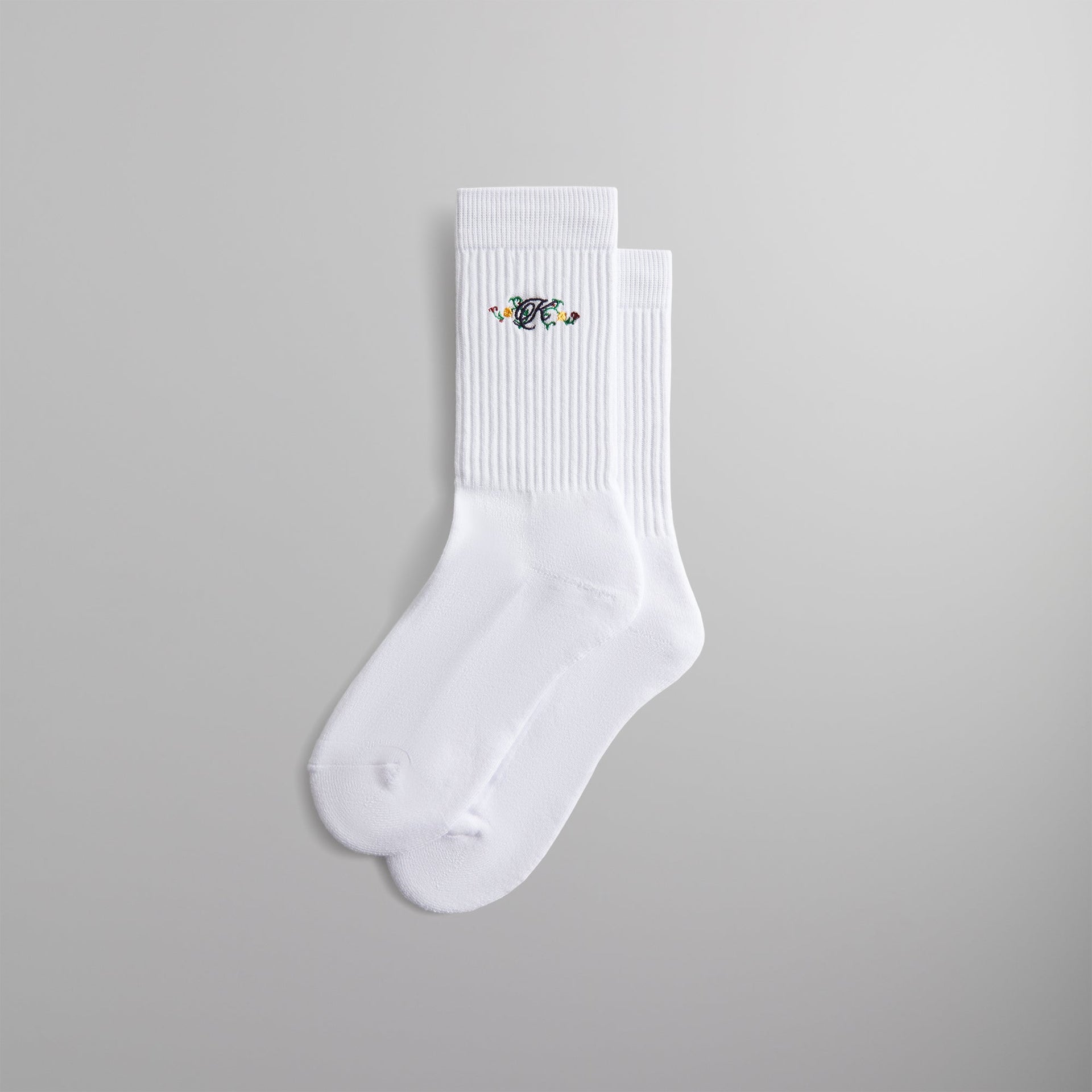 Kith Floral Script K Socks - White