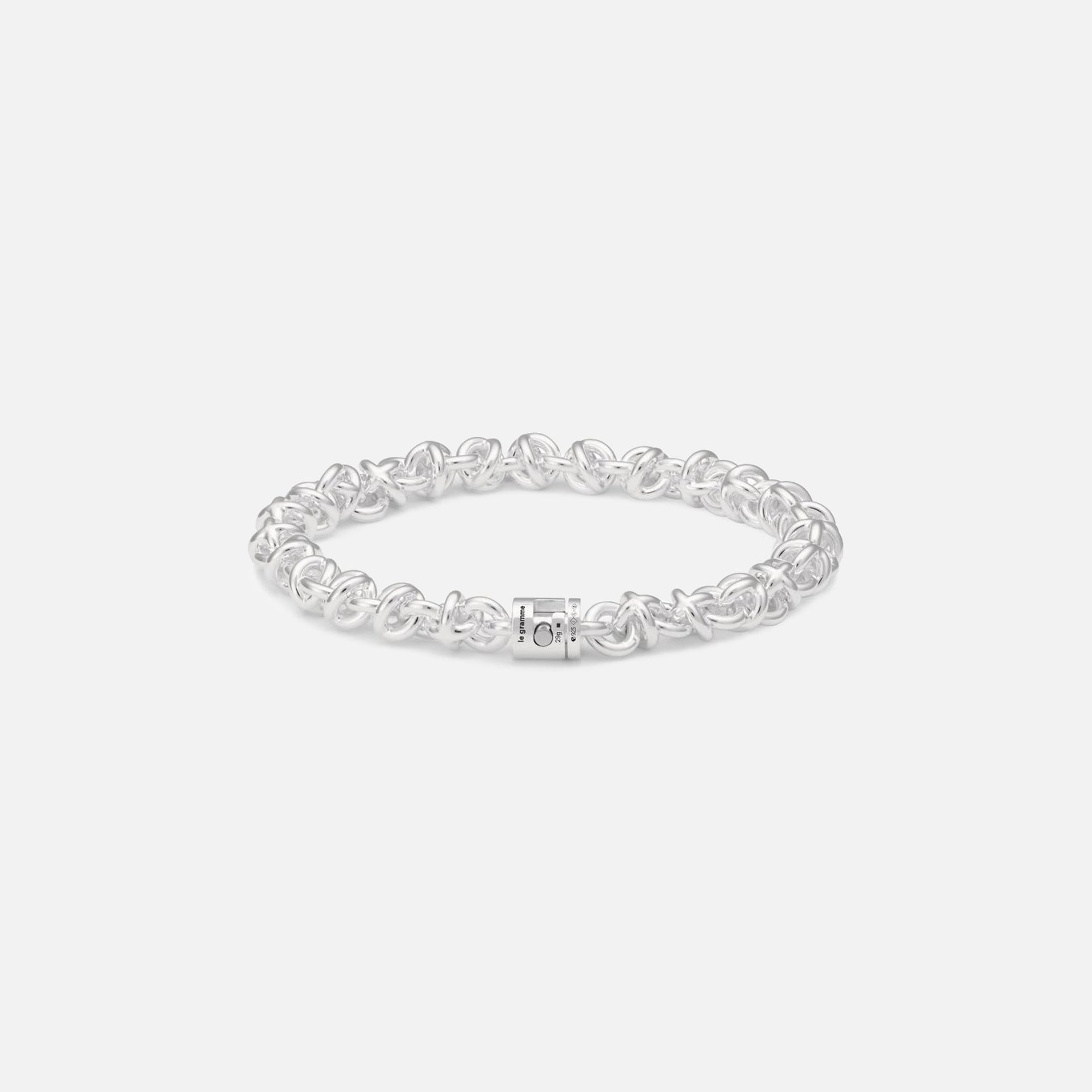 Le Gramme 29g Polished Entrelacs Bracelet - Silver