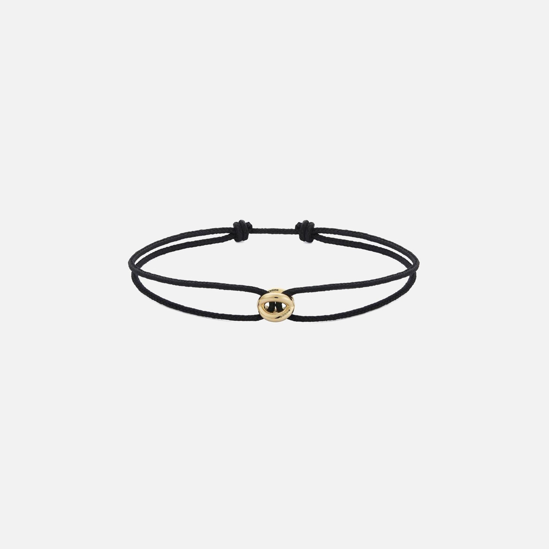 Le Gramme 1g Black Cord Entrelacs Bracelet - Yellow Gold