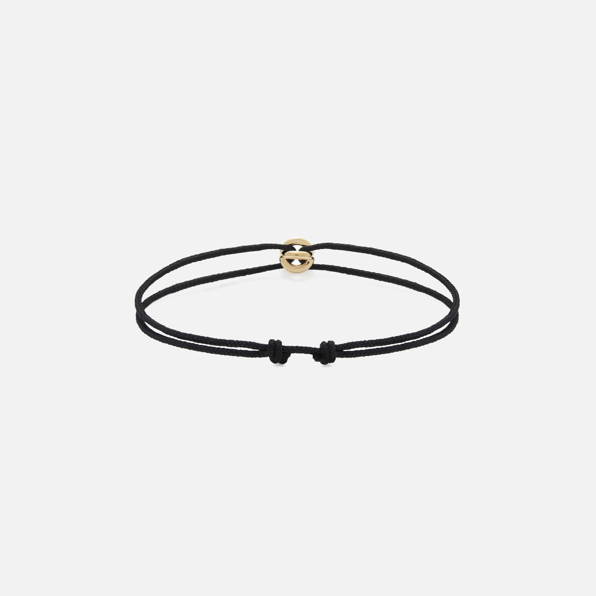 Le Gramme 1g Black Cord Entrelacs Bracelet - Yellow Gold