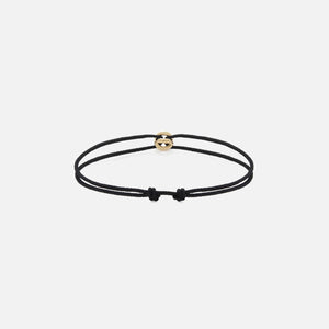 Le Gramme 1g Black Cord Entrelacs Bracelet - Yellow Gold