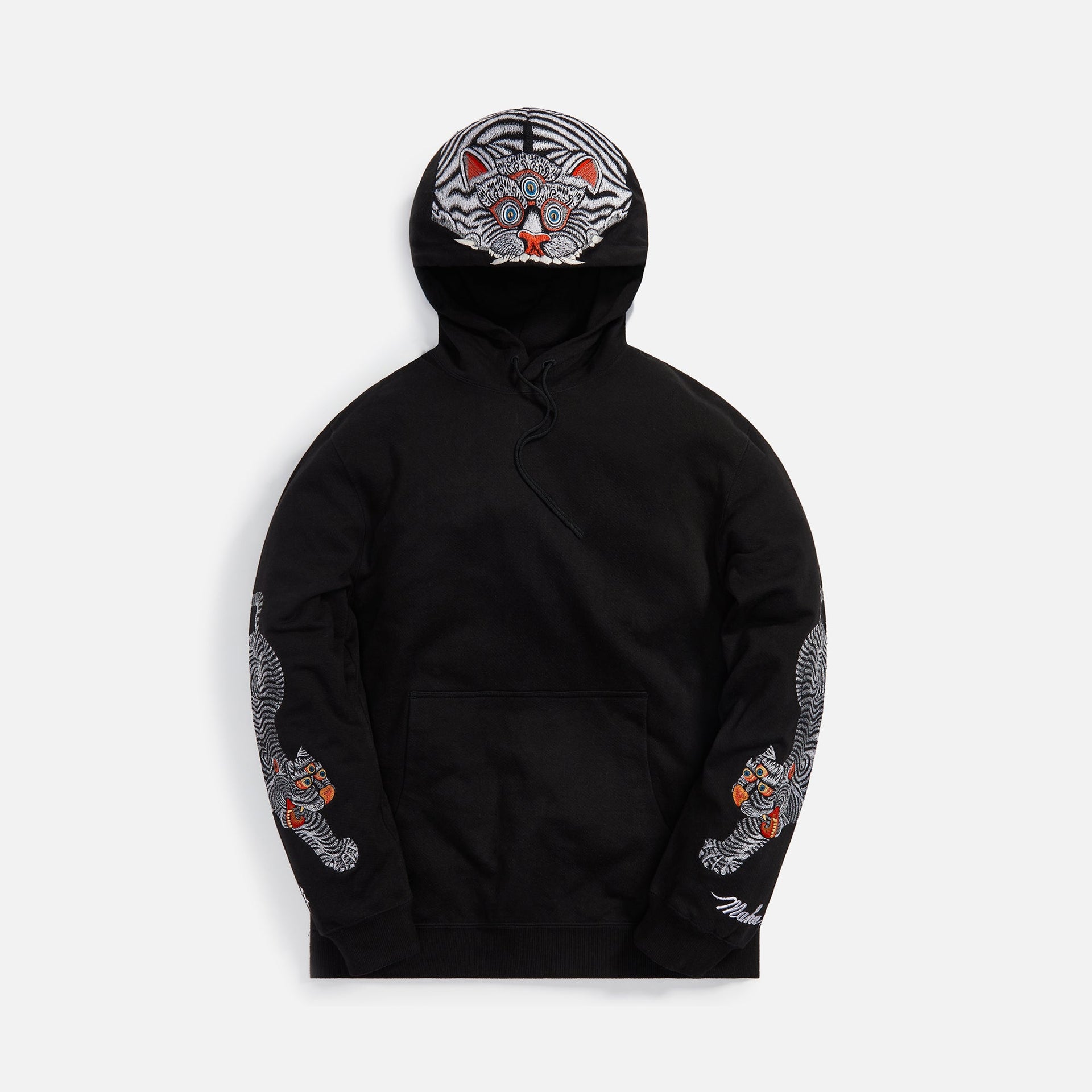 Maharishi Tiger Embroidered Hooded Sweat OCS 450 - Black