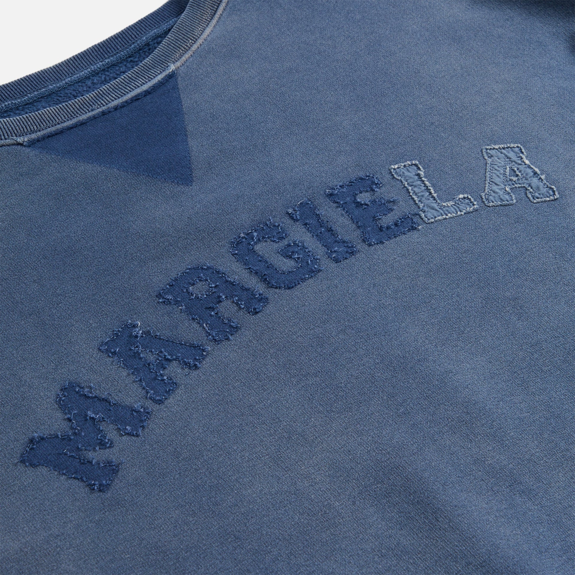 Maison Margiela Organic Cotton Fleece Margiela Crewneck - Blue