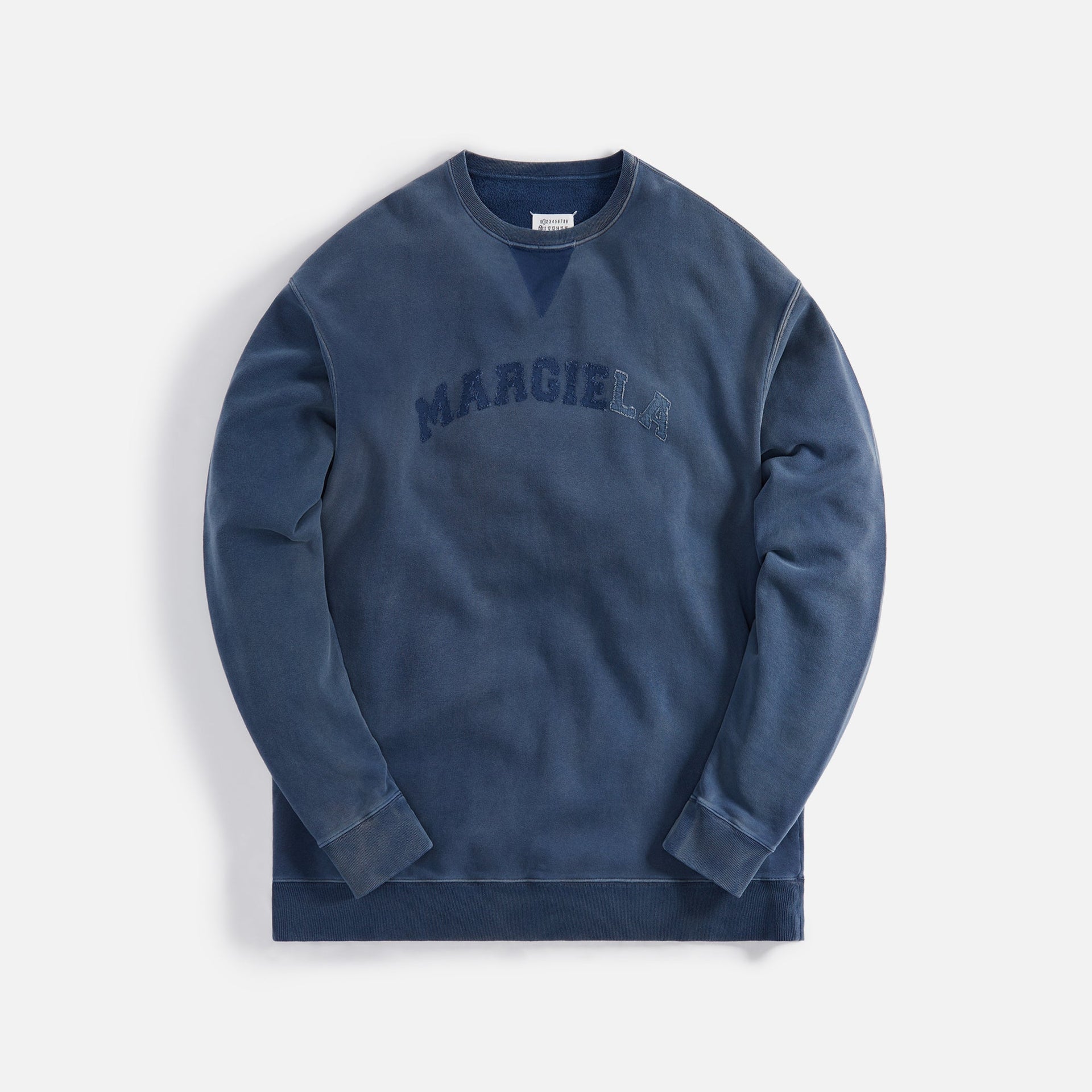 Maison Margiela Organic Cotton Fleece Margiela Crewneck - Blue