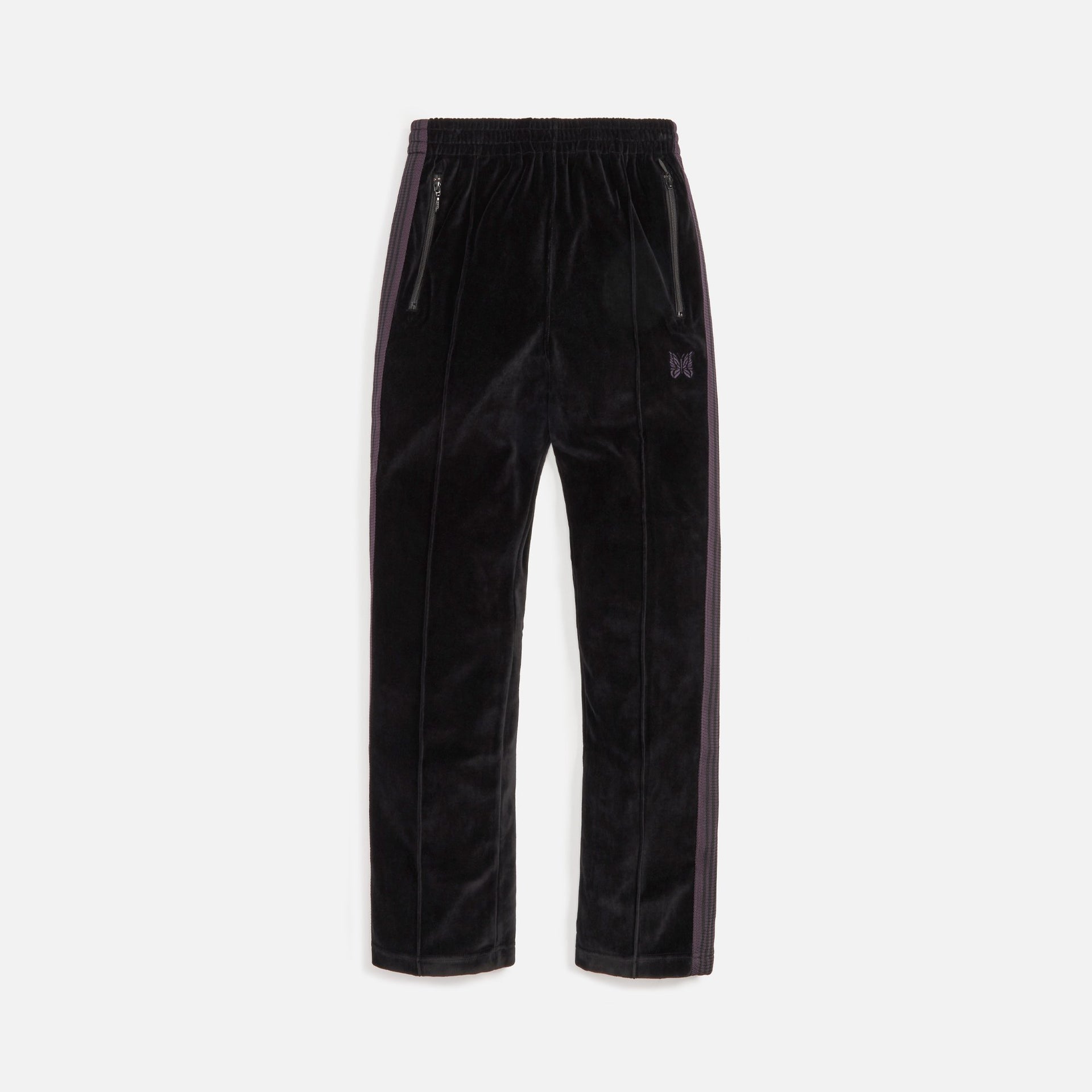 Needles Narrow Track Pant C/PE Velour - Black