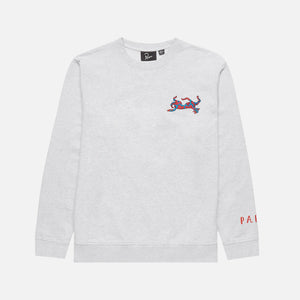 by Parra Upside Dog Race Crewneck - Ash Grey