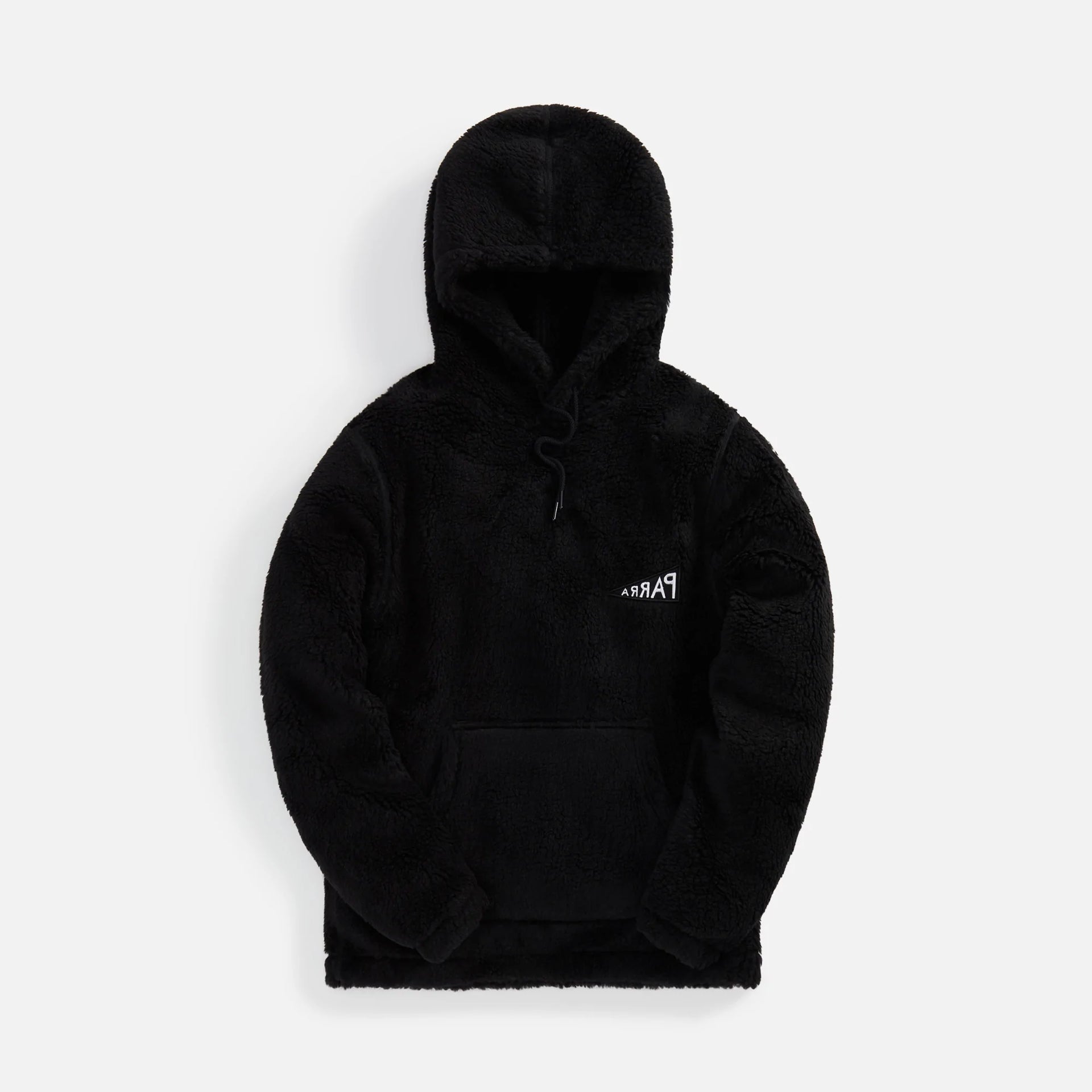 by Parra Mirrored Flag Logo Polar Fleece Hooded Pullover - Black