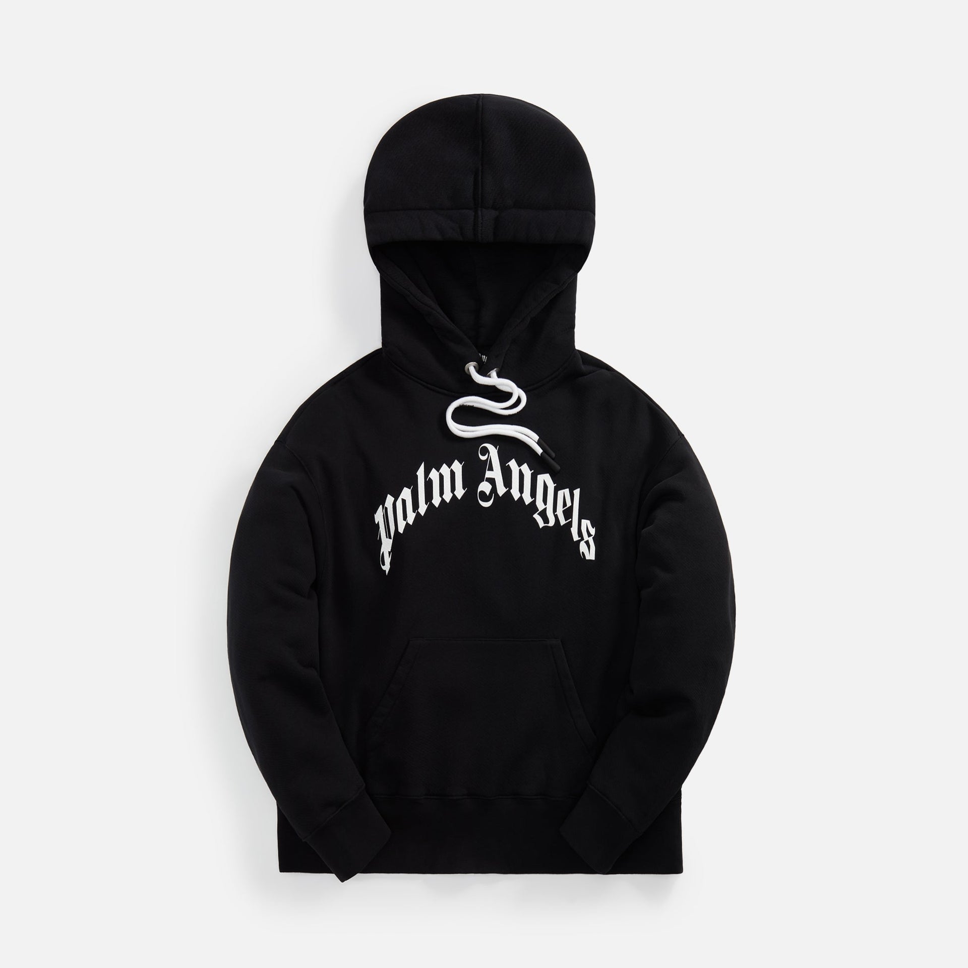 Palm Angels Curved Logo Hoodie - Black / White